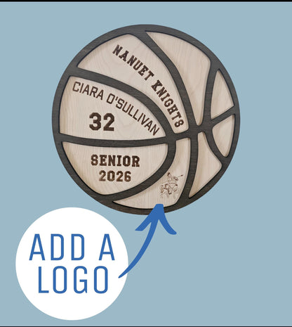Personalized Wood Basketball Plaque, Senior Gift, Custom Basketball Banquet Senior Night Gift