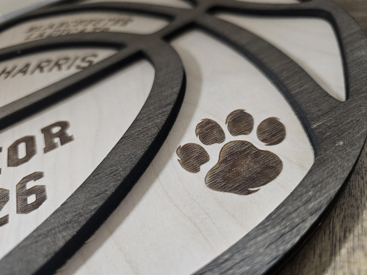 Personalized Wood Basketball Plaque, Senior Gift, Custom Basketball Banquet Senior Night Gift