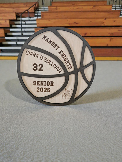 Personalized Basketball 2026 Senior Plaque, Senior Graduating Gift Basketball Wood Award, Senior Night Gift Custom Basketball
