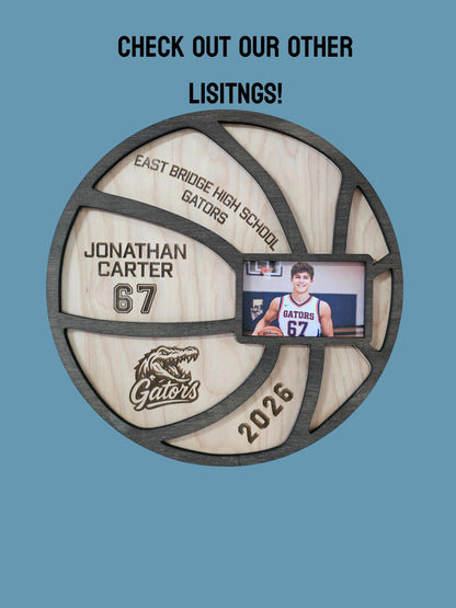 Thank You Coach Basketball Gift | Personalized Team Photo Wood Sign | Custom Coach Appreciation Gift | End of Season Basketba
