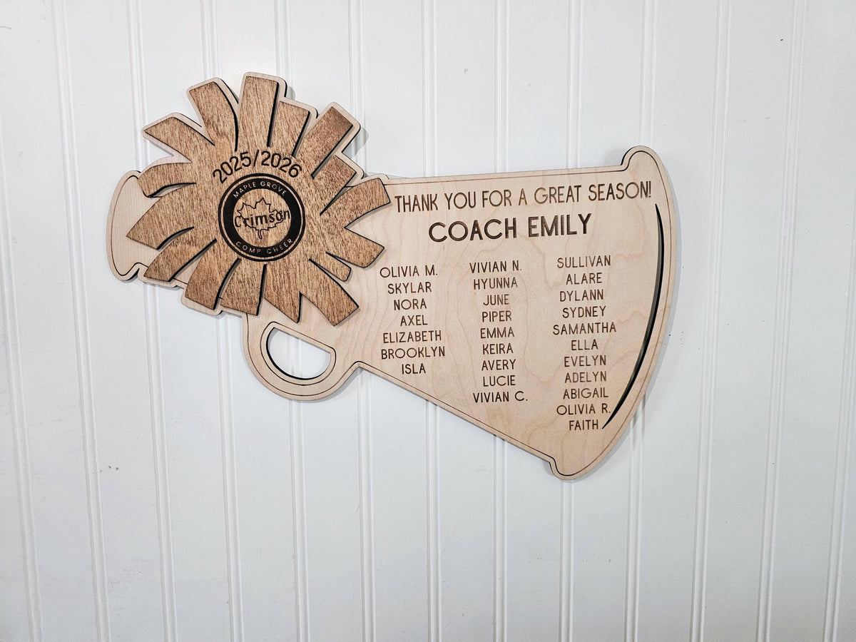 Cheer Coach Gift, Cheerleading Plaque,  team gift to coach, great season award, Thank You Coach 2025 2026 Cheer