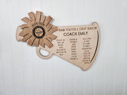 Cheer Coach Gift, Cheerleading Plaque,  team gift to coach, great season award, Thank You Coach 2025 2026 Cheer