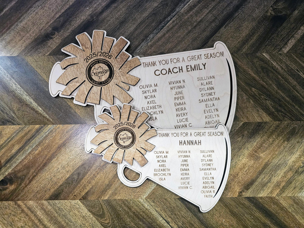 Cheer Coach Gift, Cheerleading Plaque,  team gift to coach, great season award, Thank You Coach 2025 2026 Cheer