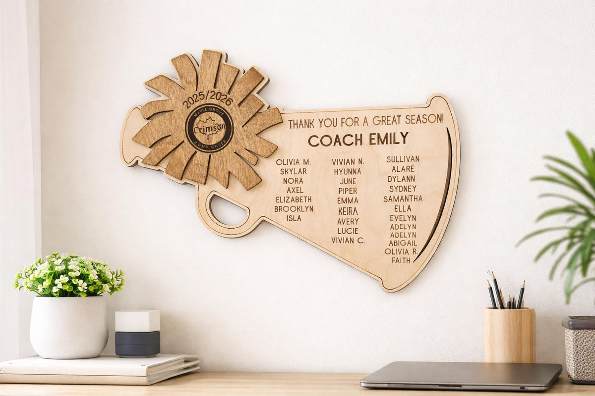 Cheer Coach Gift, Cheerleading Plaque,  team gift to coach, great season award, Thank You Coach 2025 2026 Cheer