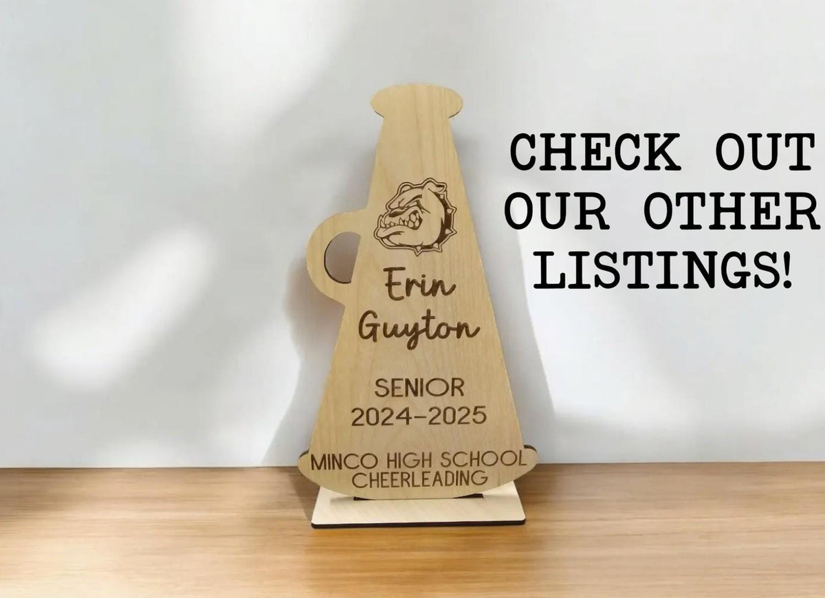 Cheer Coach Gift, Personalized Cheer Megaphone Photo Plaque, Thank You Coach, Senior Night Cheer Gift 2026