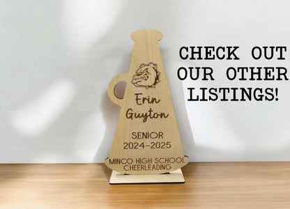Cheer Coach Gift, Personalized Cheer Megaphone Photo Plaque, Thank You Coach, Senior Night Cheer Gift 2026