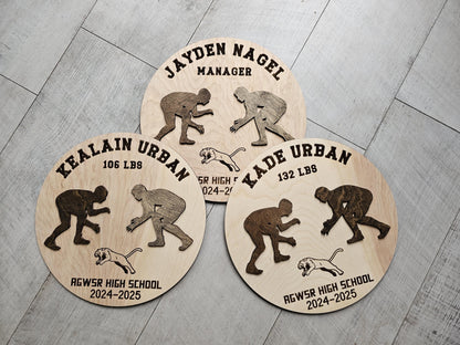 Personalized Wrestling Plaque With Photo | Custom Wrestler Sign | Wrestling Senior Night Gift | High School Wrestler Award | 