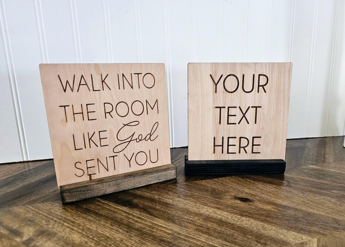 Personalized Engraved Wood Quote Sign | Custom Inspirational Desk Decor | Laser Engraved Wooden Office Sign | Motivational Gi