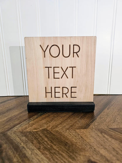 Personalized Wood Desk Sign | Custom Quote Sign with Wood Stand | Custom Table Sign | Scripture Sign | Office Desk Decor | Sh