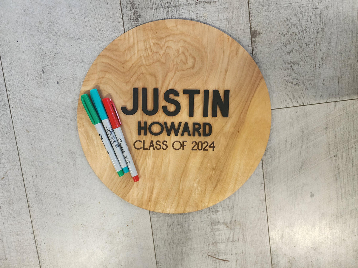Personalized Graduation Guest Book Alternative | Maple Wood Sign, Class of 2026