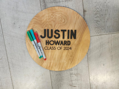 Personalized Graduation Guest Book Alternative | Maple Wood Sign, Class of 2026