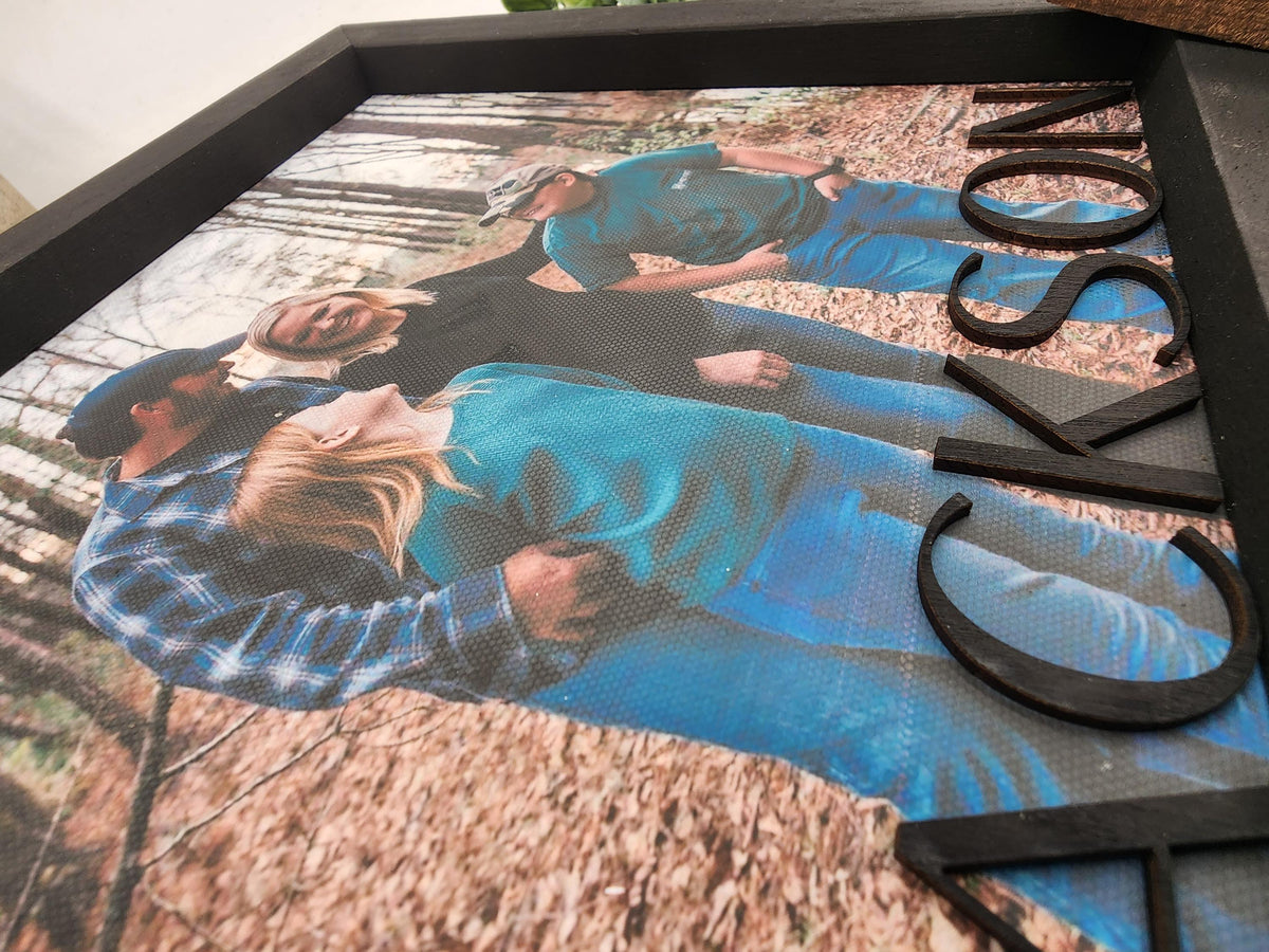 Personalized Family Picture Frame | Custom Last Name Photo Frame | Farmhouse Home Decor | Housewarming Gift | Anniversary Gif