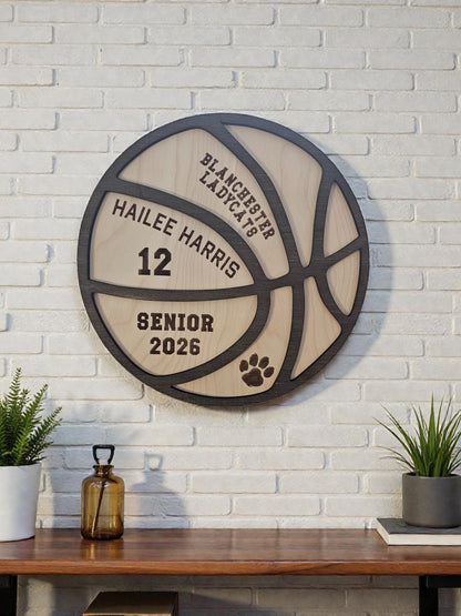 Personalized Basketball 2026 Senior Plaque, Senior Graduating Gift Basketball Wood Award, Senior Night Gift Custom Basketball
