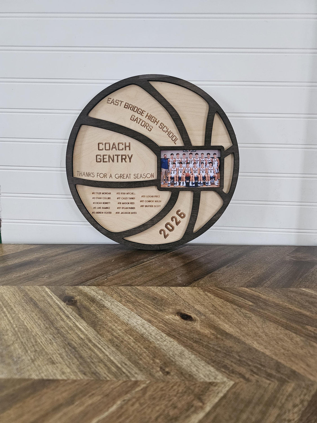 Basketball Coach Gift | Personalized Team Photo Wood Sign | Custom Coach Appreciation Gift End of 2026 Season Basketball Keep