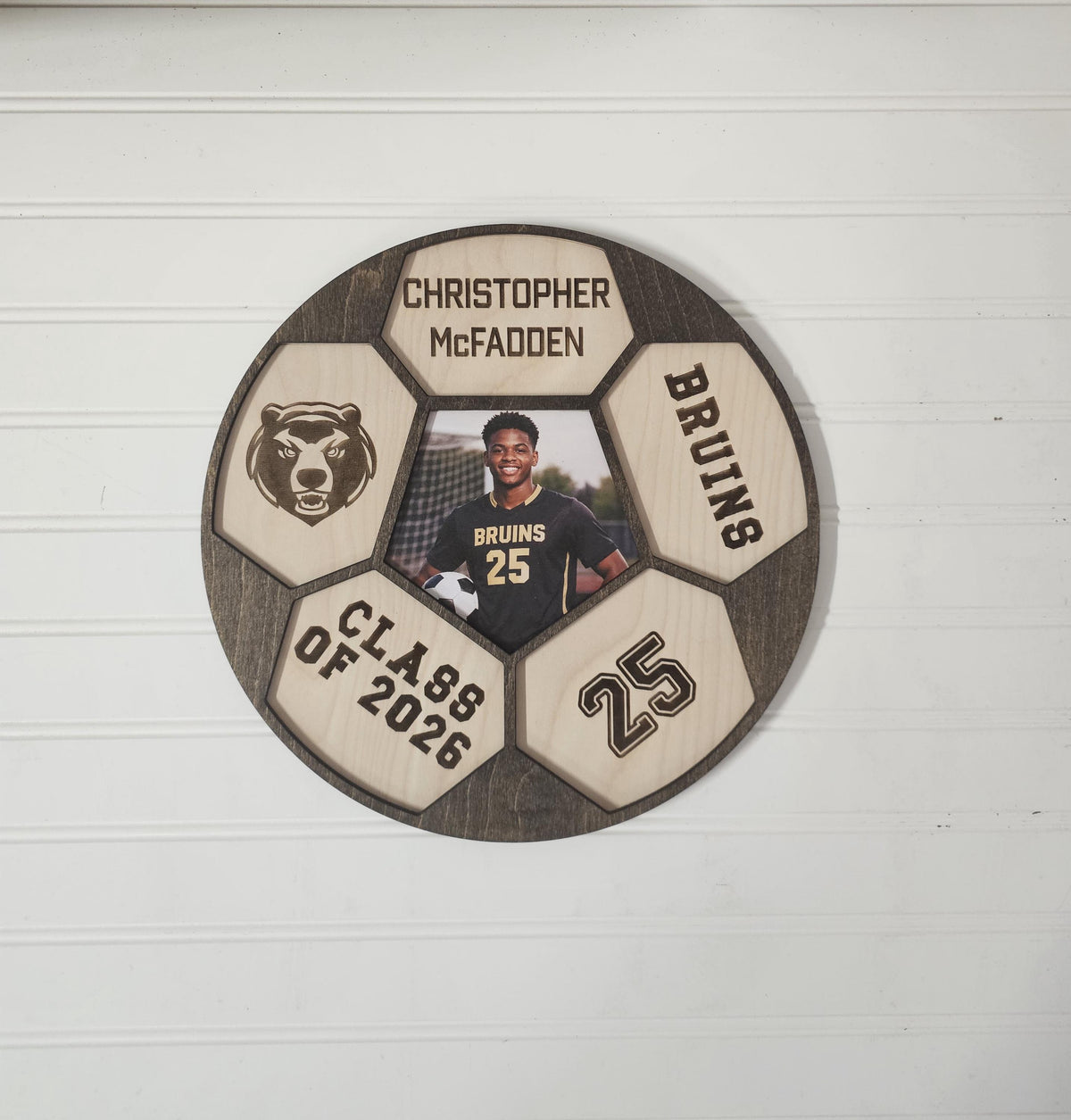 Personalized Soccer Senior Plaque | Senior Night Gift | Custom Photo Soccer Sign | Graduation Soccer Decor | Engraved Wood So