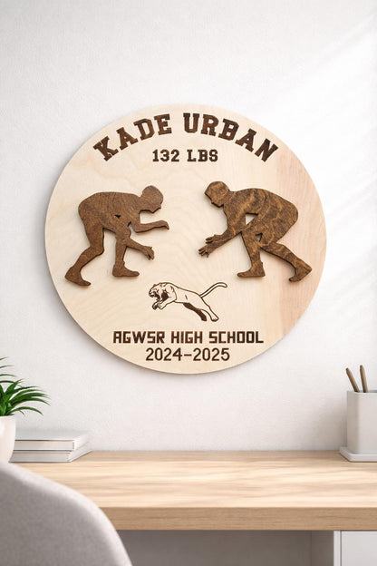Personalized Wrestling Plaque With Photo | Custom Wrestler Sign | Wrestling Senior Night Gift | High School Wrestler Award | 