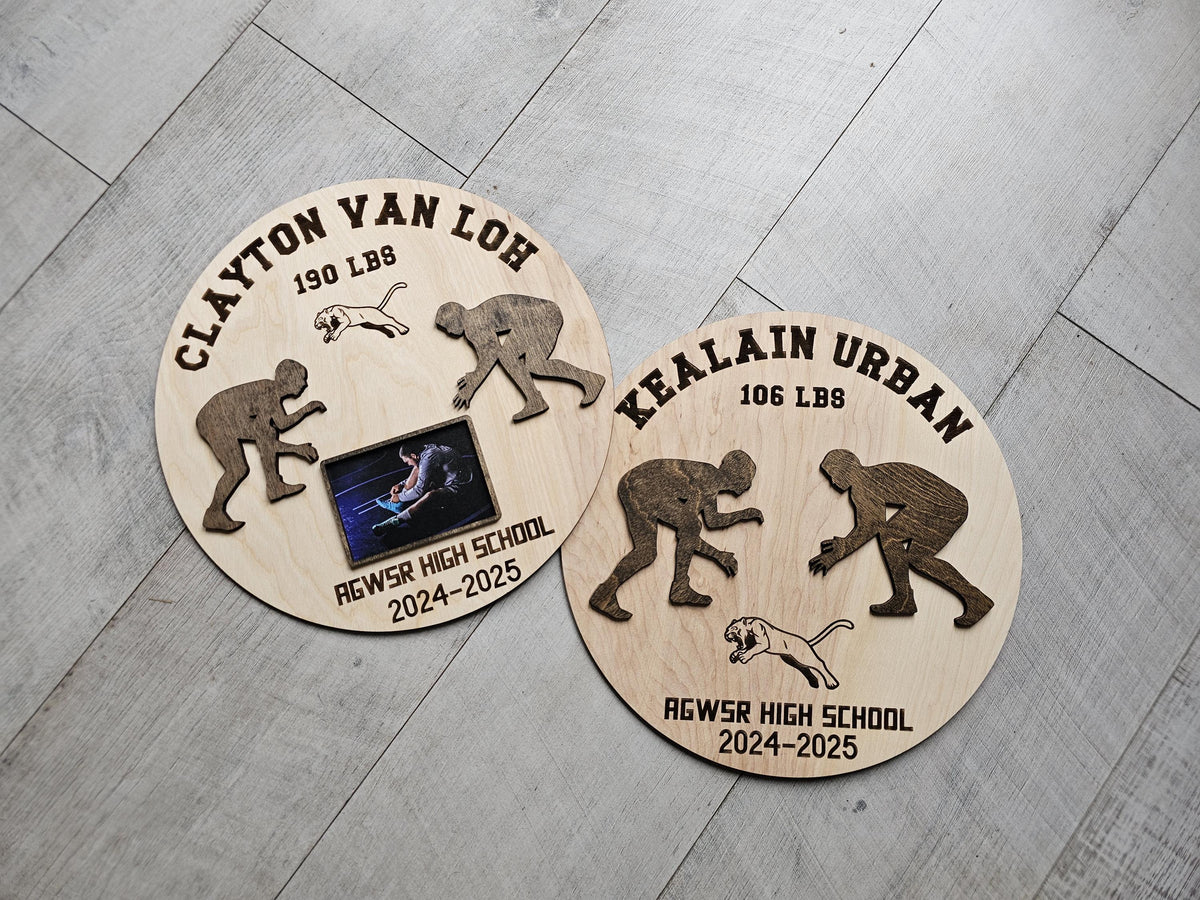Personalized Wrestling Plaque With Photo | Custom Wrestler Sign | Wrestling Senior Night Gift | High School Wrestler Award | 