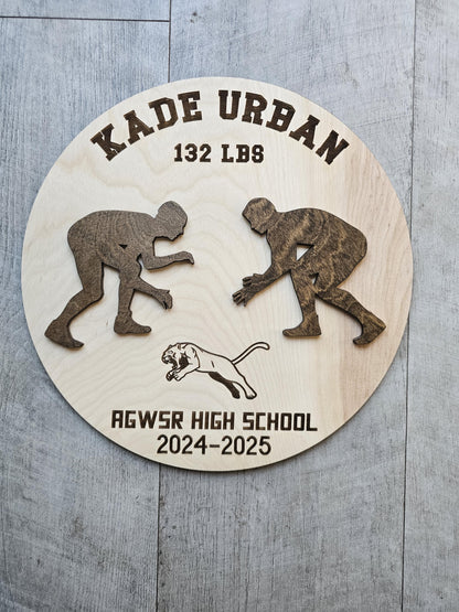 Personalized Wrestling Plaque With Photo | Custom Wrestler Sign | Wrestling Senior Night Gift | High School Wrestler Award | 