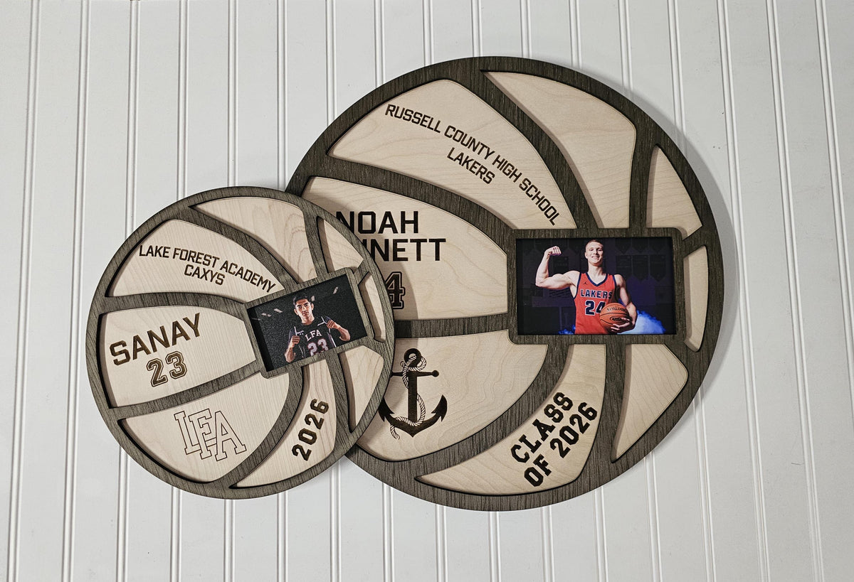 Personalized Basketball Senior Night Gift| Custom Wood Basketball | Basketball Player Name Sign | Photo Basketball Plaque | C
