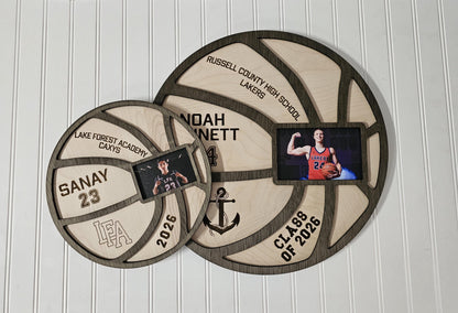 Personalized Basketball Senior Night Gift| Custom Wood Basketball | Basketball Player Name Sign | Photo Basketball Plaque | C