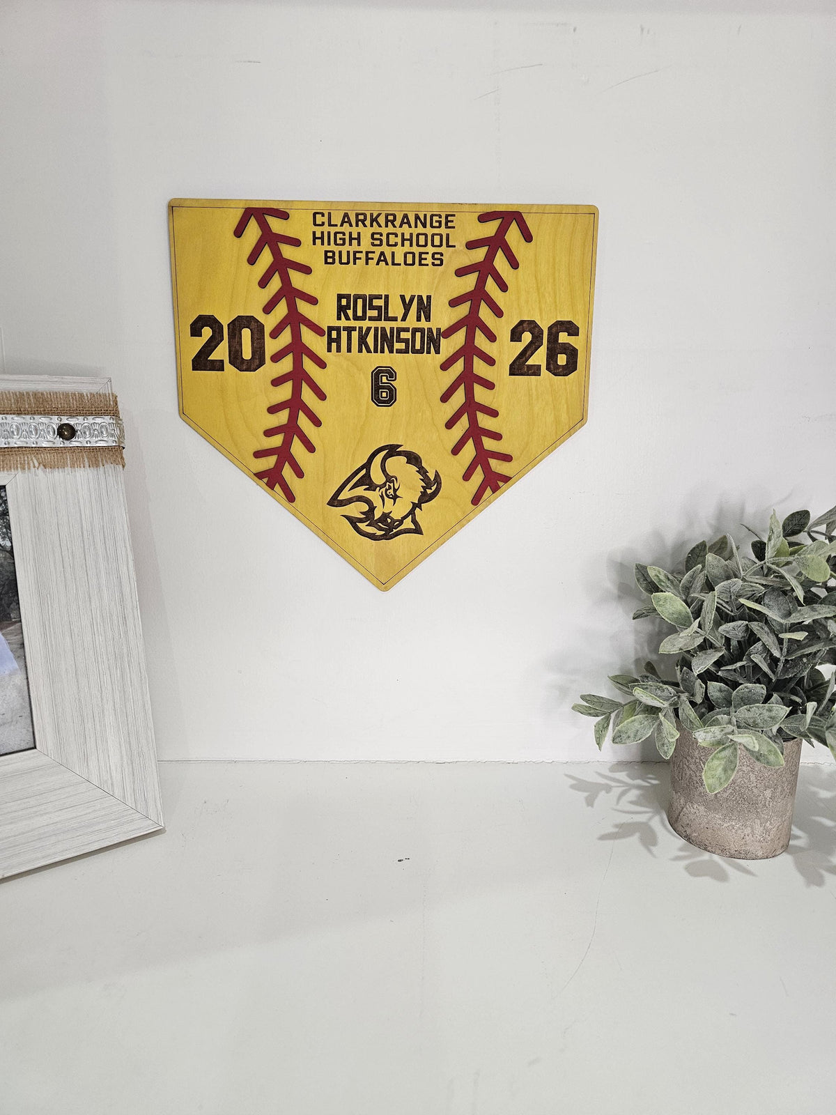 Personalized Softball Senior Night Gift, Home Plate Plaque Custom Decor
