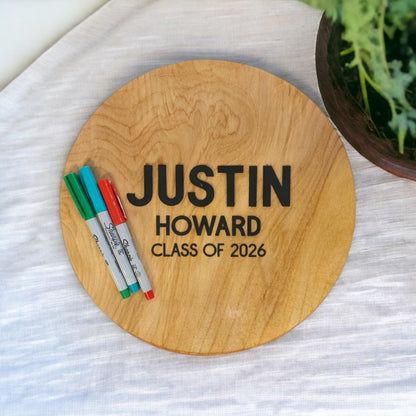 Personalized Graduation Guest Book Alternative | Maple Wood Sign, Class of 2026