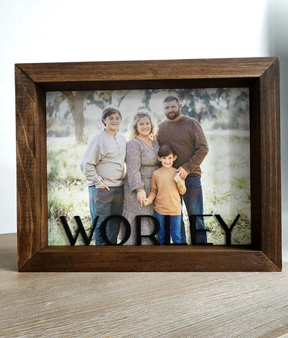 Personalized Family Picture Frame | Custom Last Name Photo Frame | Farmhouse Home Decor | Housewarming Gift | Anniversary Gif