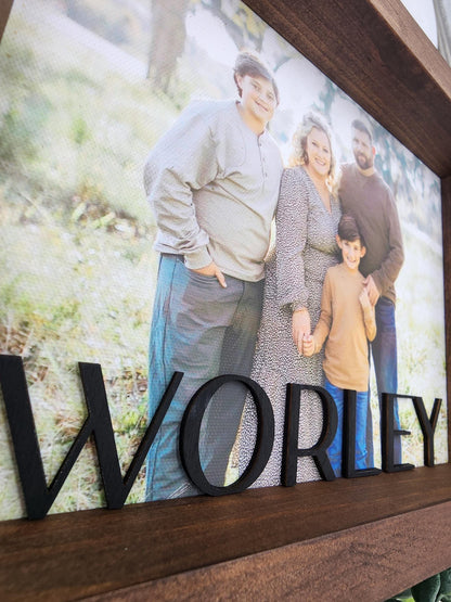 Personalized Family Picture Frame | Custom Last Name Photo Frame | Farmhouse Home Decor | Housewarming Gift | Anniversary Gif