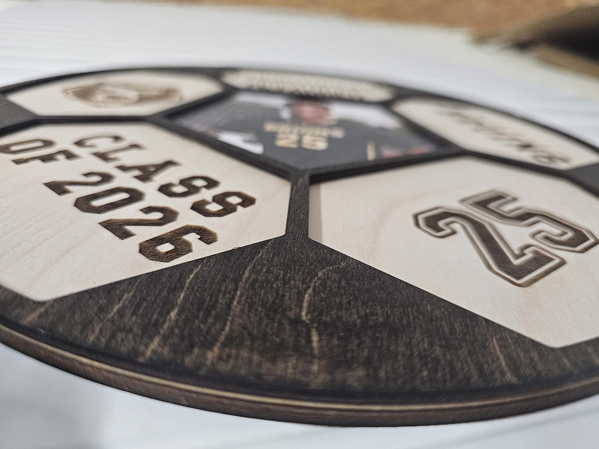 Personalized Soccer Senior Plaque | Senior Night Gift | Custom Photo Soccer Sign | Graduation Soccer Decor | Engraved Wood So