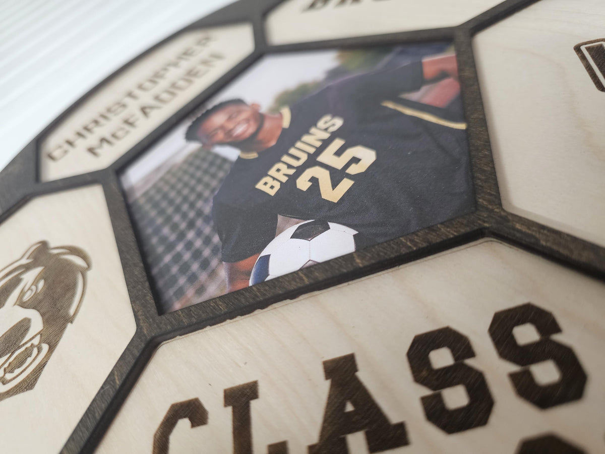 Personalized Soccer Senior Plaque | Senior Night Gift | Custom Photo Soccer Sign | Graduation Soccer Decor | Engraved Wood So