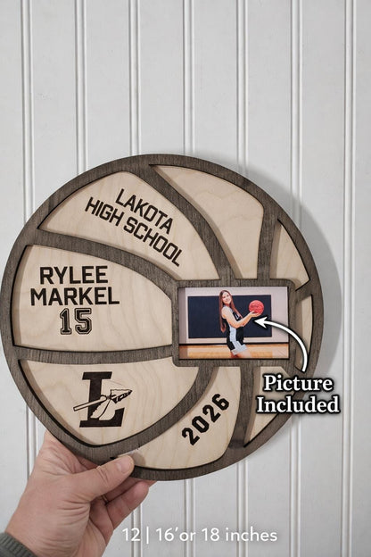 Basketball Coach Gift | Personalized Team Photo Wood Sign | Custom Coach Appreciation Gift End of 2026 Season Basketball Keep