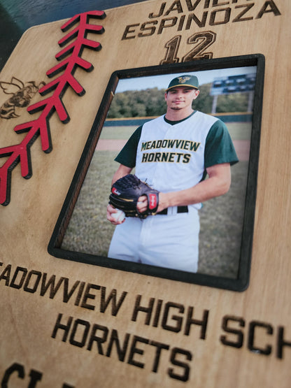 Personalized Baseball Home Plate Sign with Photo | Custom Wooden Baseball Plaque | Senior Night Gift | Coach or Player Gift |