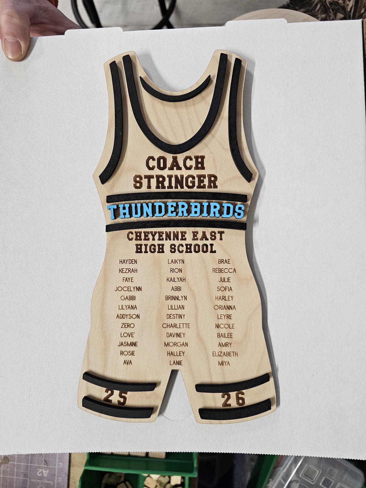 Personalized Wrestling Coach Plaque | Custom Singlet Wood Sign | Wrestling Team Gift | Coach Appreciation Plaque | Senior Nig