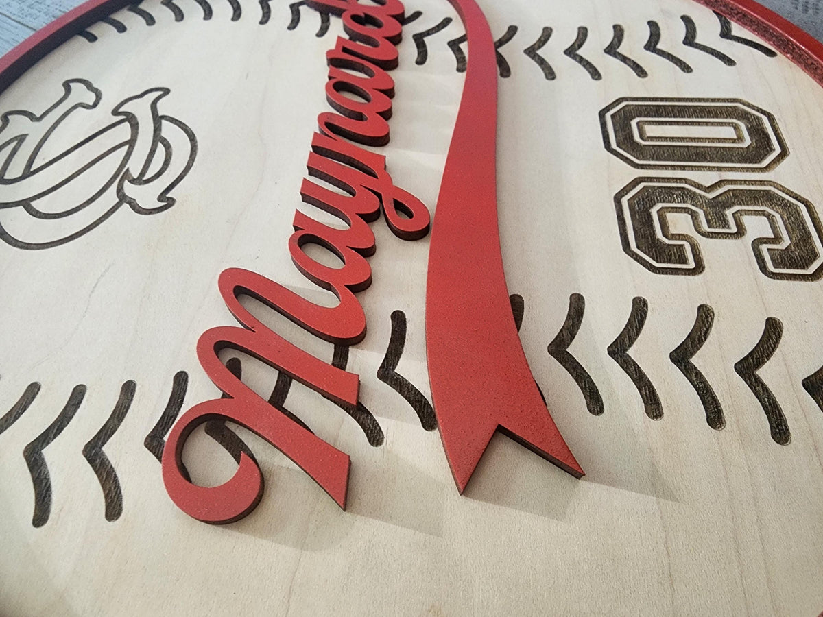 Personalized Baseball Name Sign | Custom Wood Baseball Wall Decor | Boys Baseball Nursery Sign | Baseball Room Decor