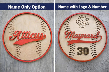 Personalized Baseball Name Sign | Custom Wood Baseball Wall Decor | Boys Baseball Nursery Sign | Baseball Room Decor