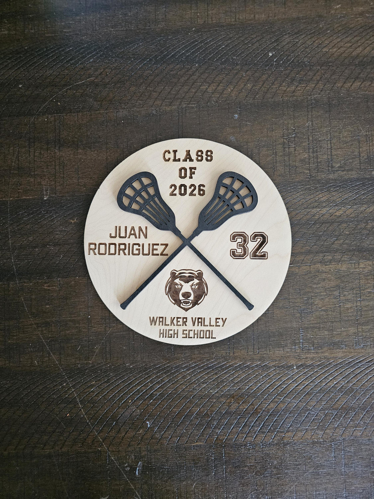 Personalized 3D Layered Wood Lacrosse Sign | Custom Senior Graduation Gift