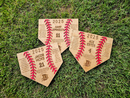 Baseball Plaque | Personalized Player Trophy | End of Season Baseball Gift