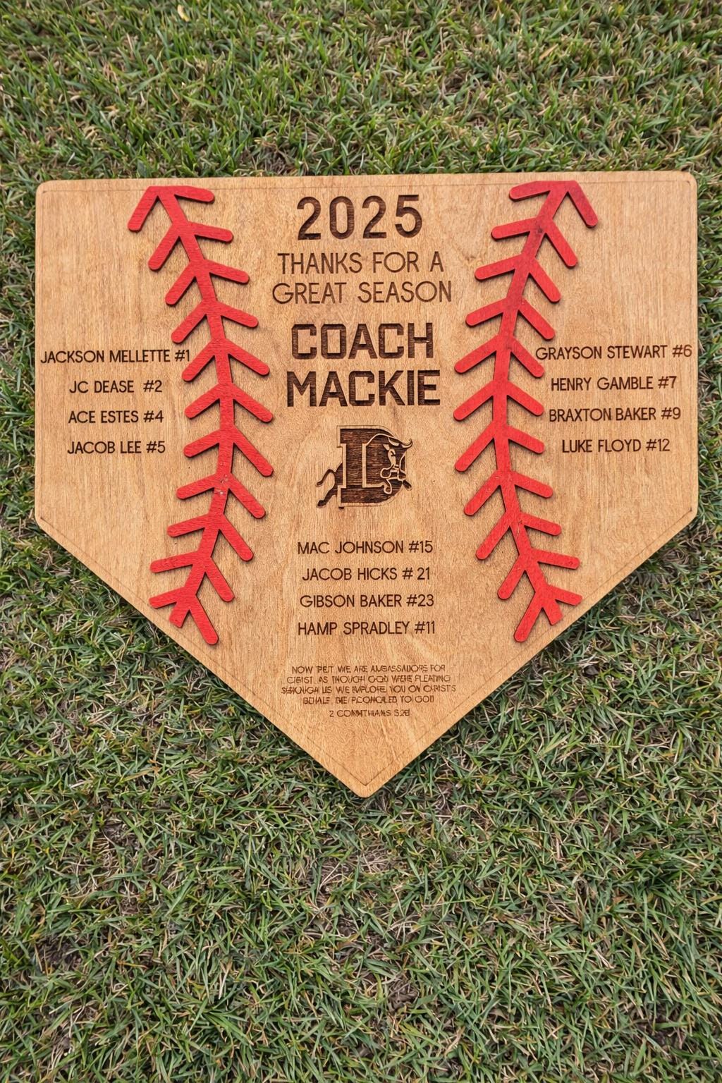 Baseball Plaque | Personalized Player Trophy | End of Season Baseball Gift