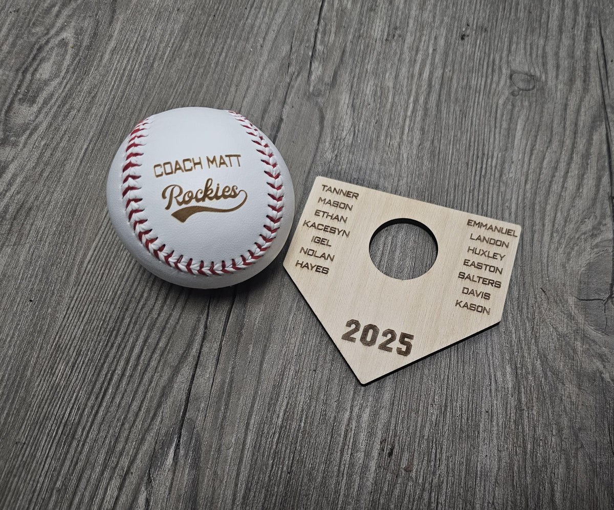 Personalized Engraved Baseball & Ball Display | Autograph ball Team Gift with Player Names | Coach Gift | Custom Baseball Hol
