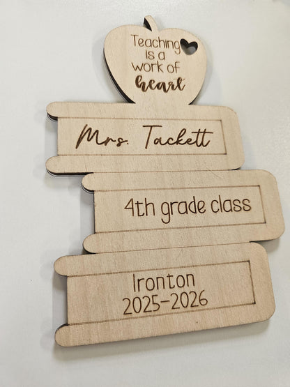 Personalized Teacher Appreciation Sign, Student Signatures, Classroom Gift