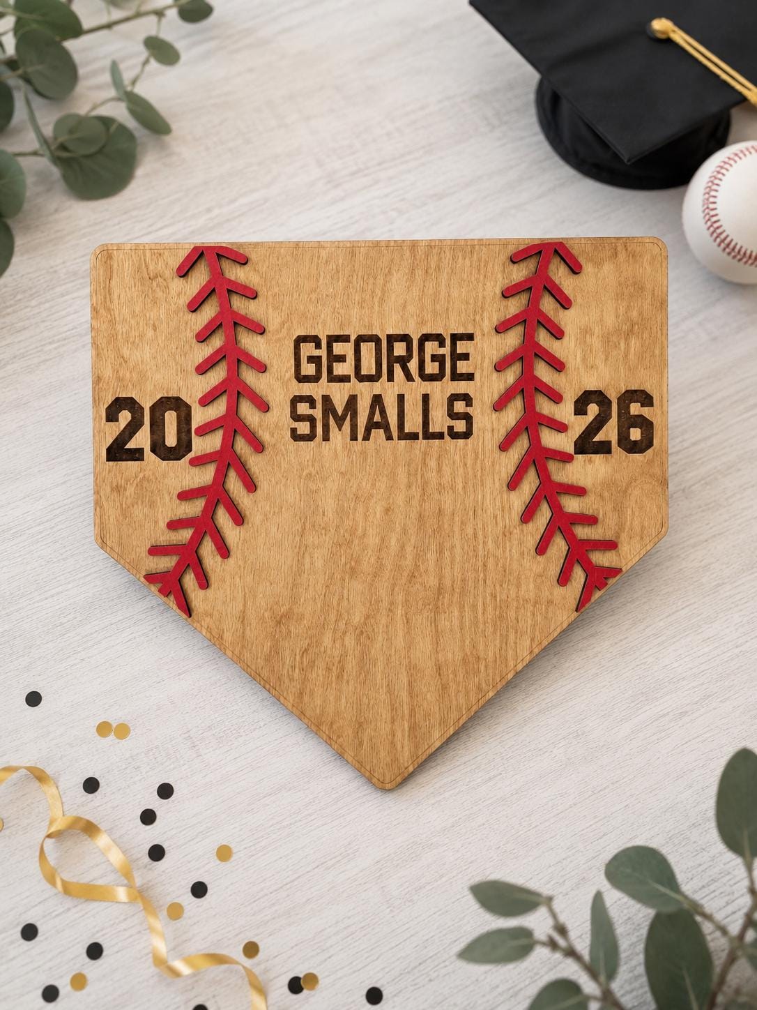 Personalized Baseball Guest Book Sign Graduation Party | Class of 2026 Baseball Home Plate Senior Night Signature Board Baseb