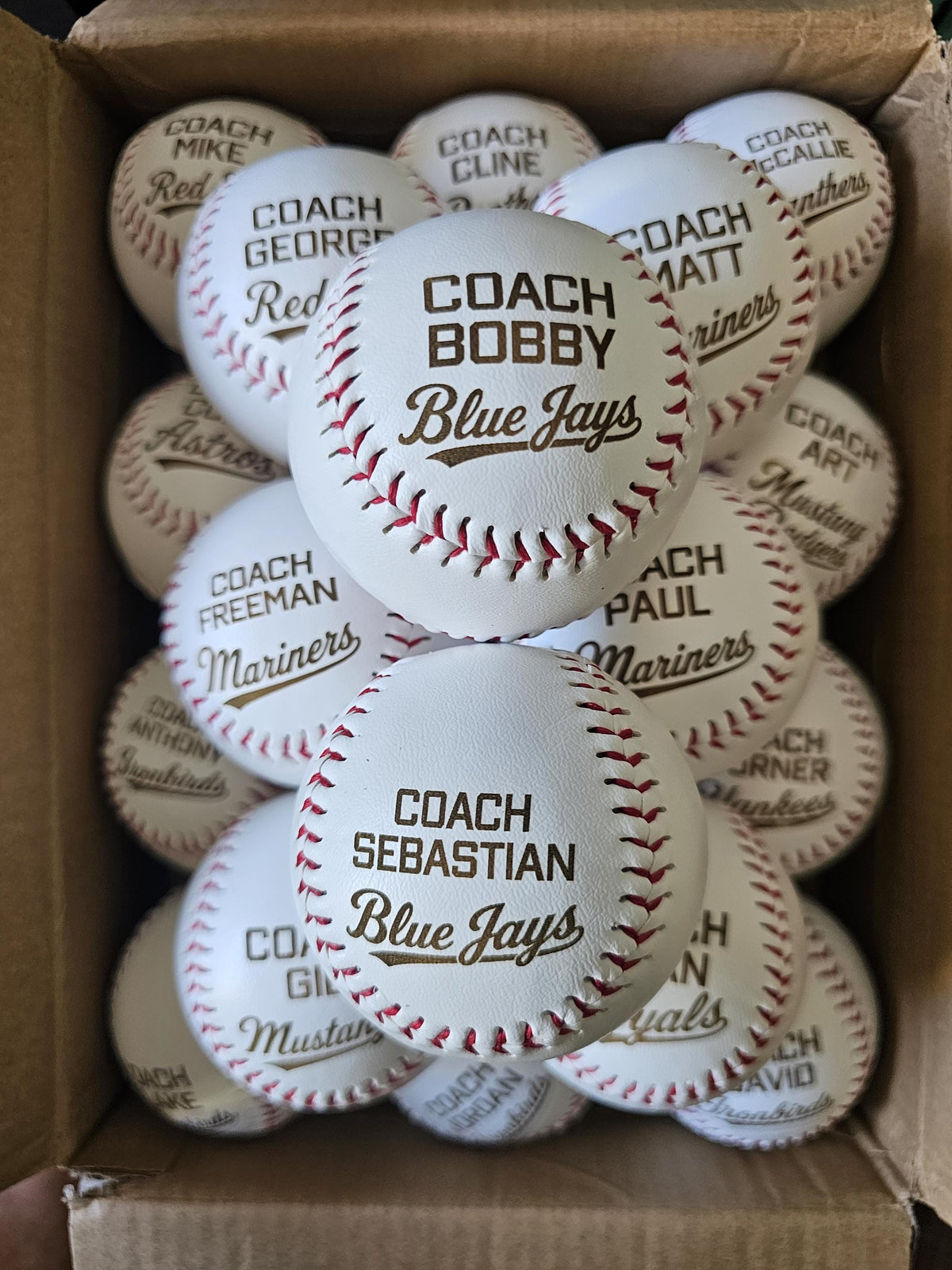 Personalized Engraved Baseball & Ball Display | Autograph ball Team Gift with Player Names | Coach Gift | Custom Baseball Hol