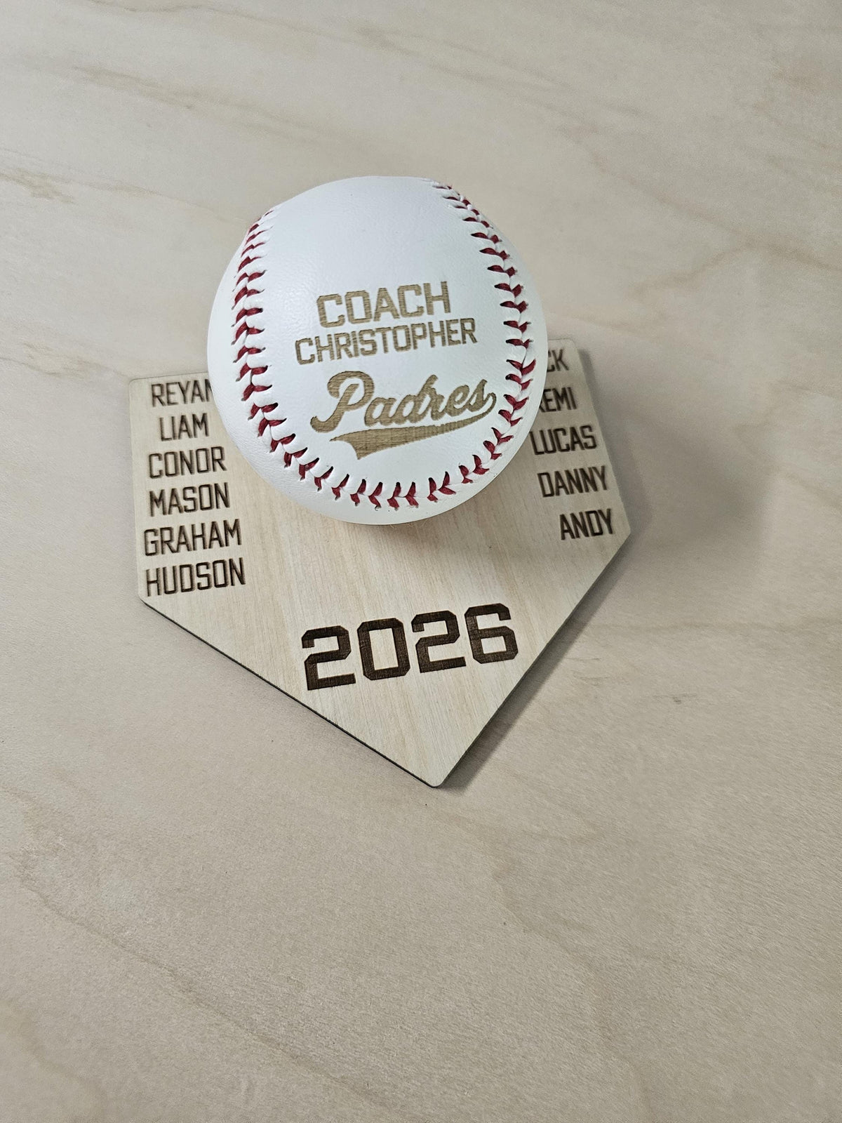 Personalized Engraved Baseball & Ball Display | Autograph ball Team Gift with Player Names | Coach Gift | Custom Baseball Hol