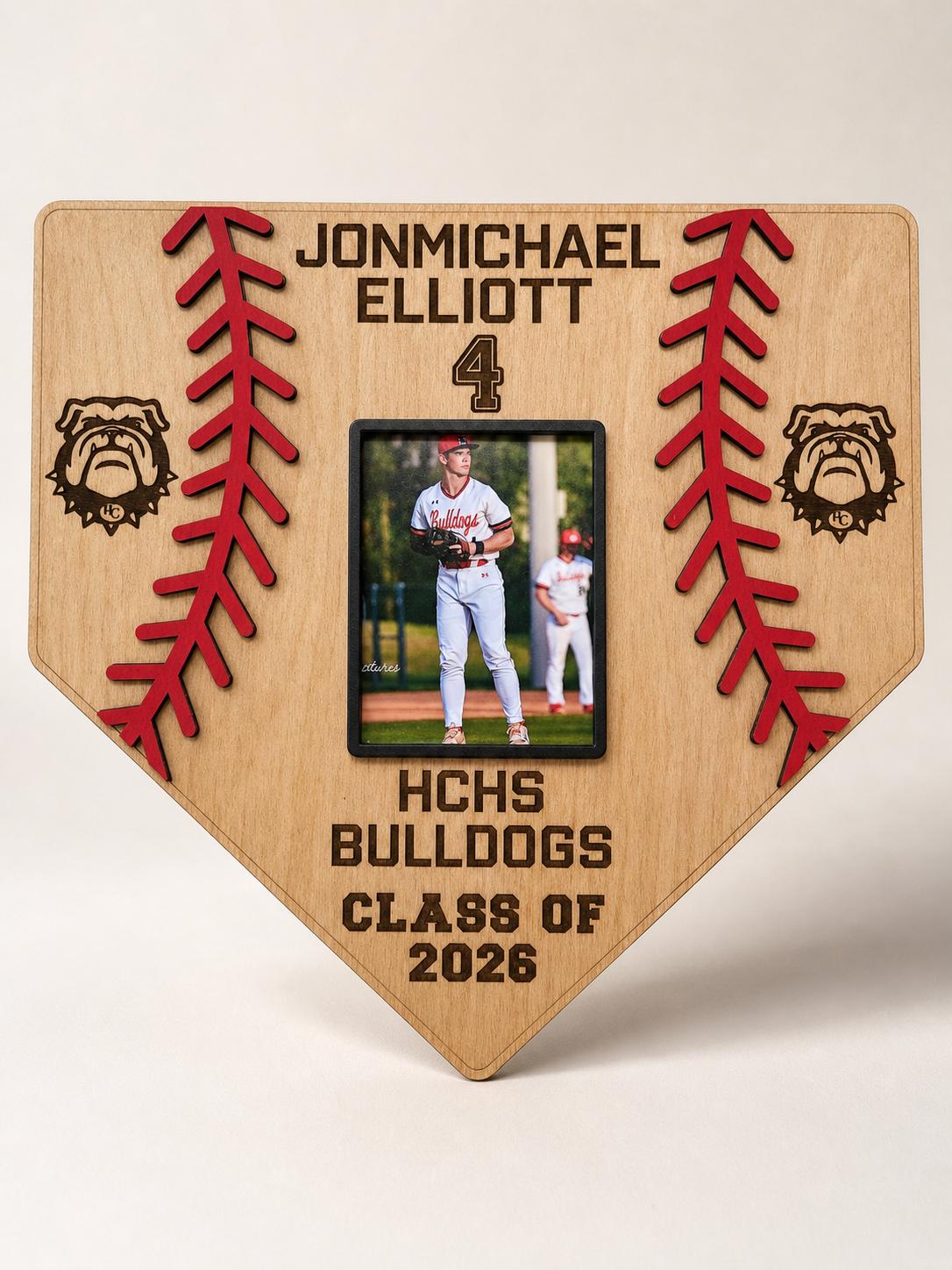Personalized Baseball Home Plate Sign with Photo | Custom Wooden Baseball Plaque | Senior Night Gift | Coach or Player Gift |