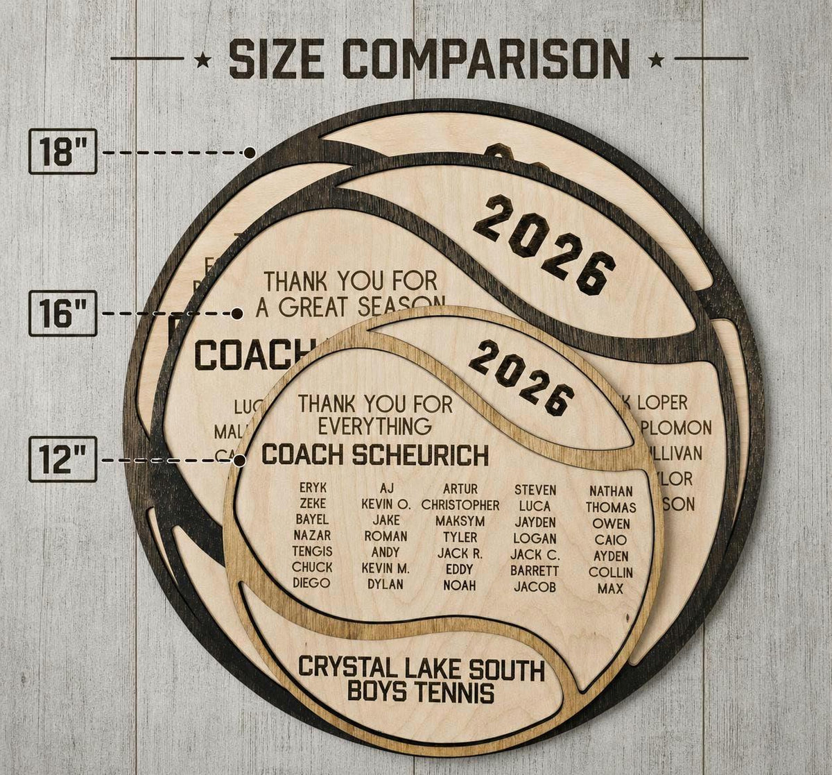 Tennis Coach Plaque, Thank You Tennis Coach Gift, Wood plaque senior gift 2025 2026 Custom Tennis Team Memento, Personalized 