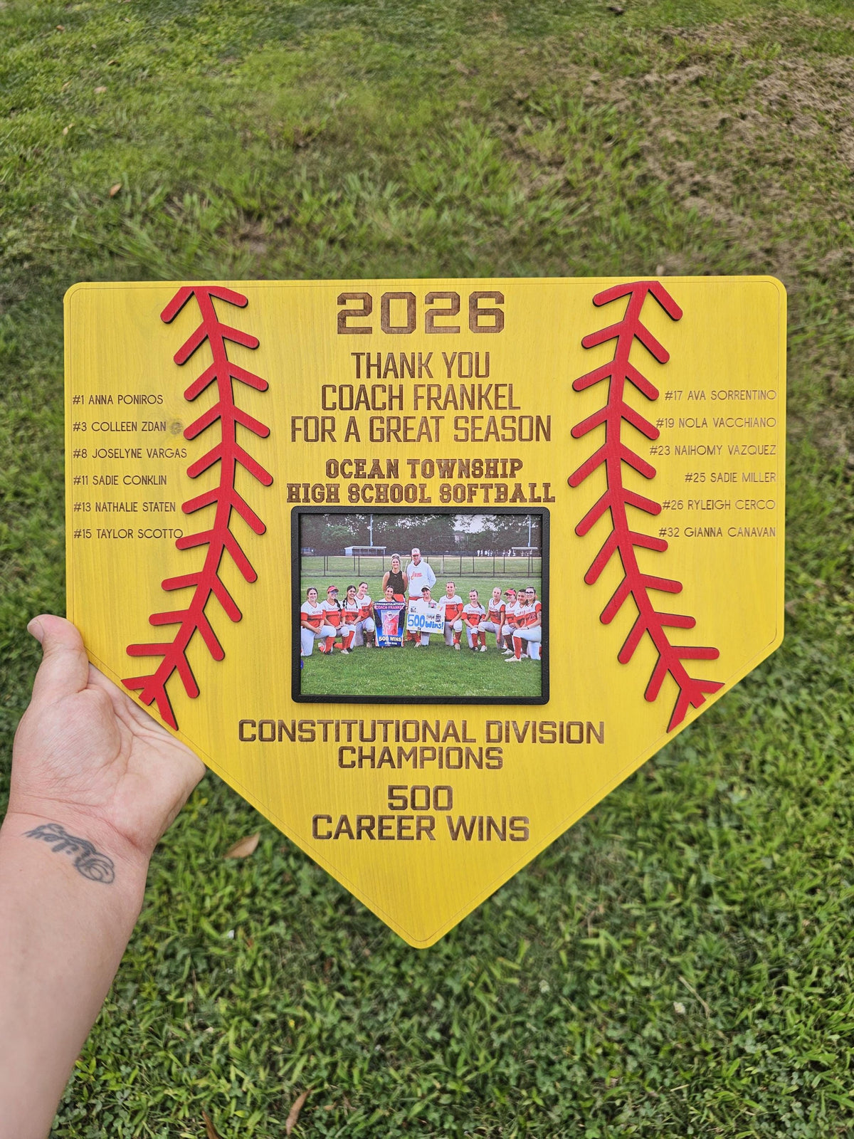Personalized Softball Coach Gift Plaque | Team Photo Plaque with Player Names | Senior Night Softball Gift | Custom Softball 