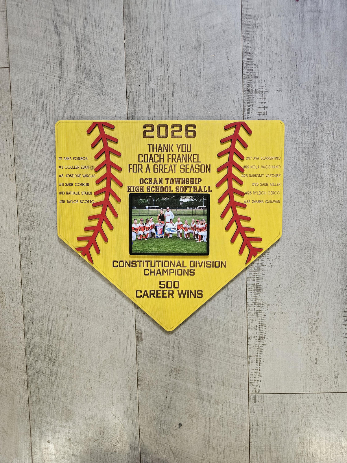 Personalized Softball Coach Gift Plaque | Team Photo Plaque with Player Names | Senior Night Softball Gift | Custom Softball 