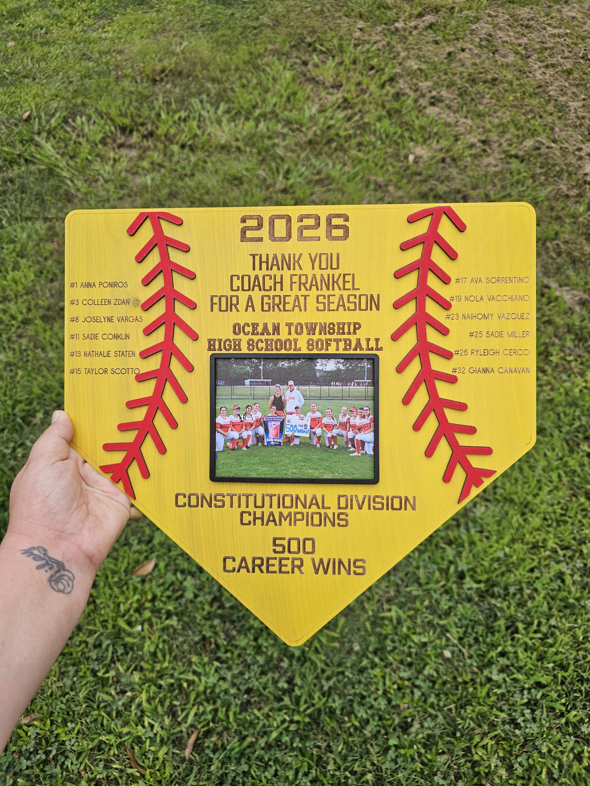 Personalized Softball Coach Gift Plaque | Team Photo Plaque with Player Names | Senior Night Softball Gift | Custom Softball 