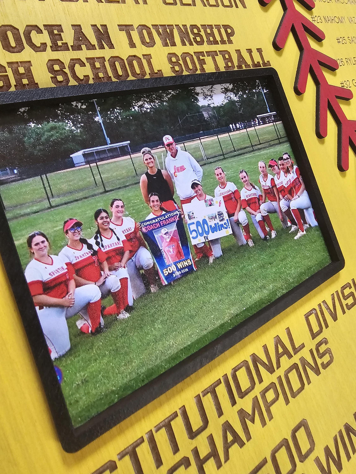 Personalized Softball Coach Gift Plaque | Team Photo Plaque with Player Names | Senior Night Softball Gift | Custom Softball 