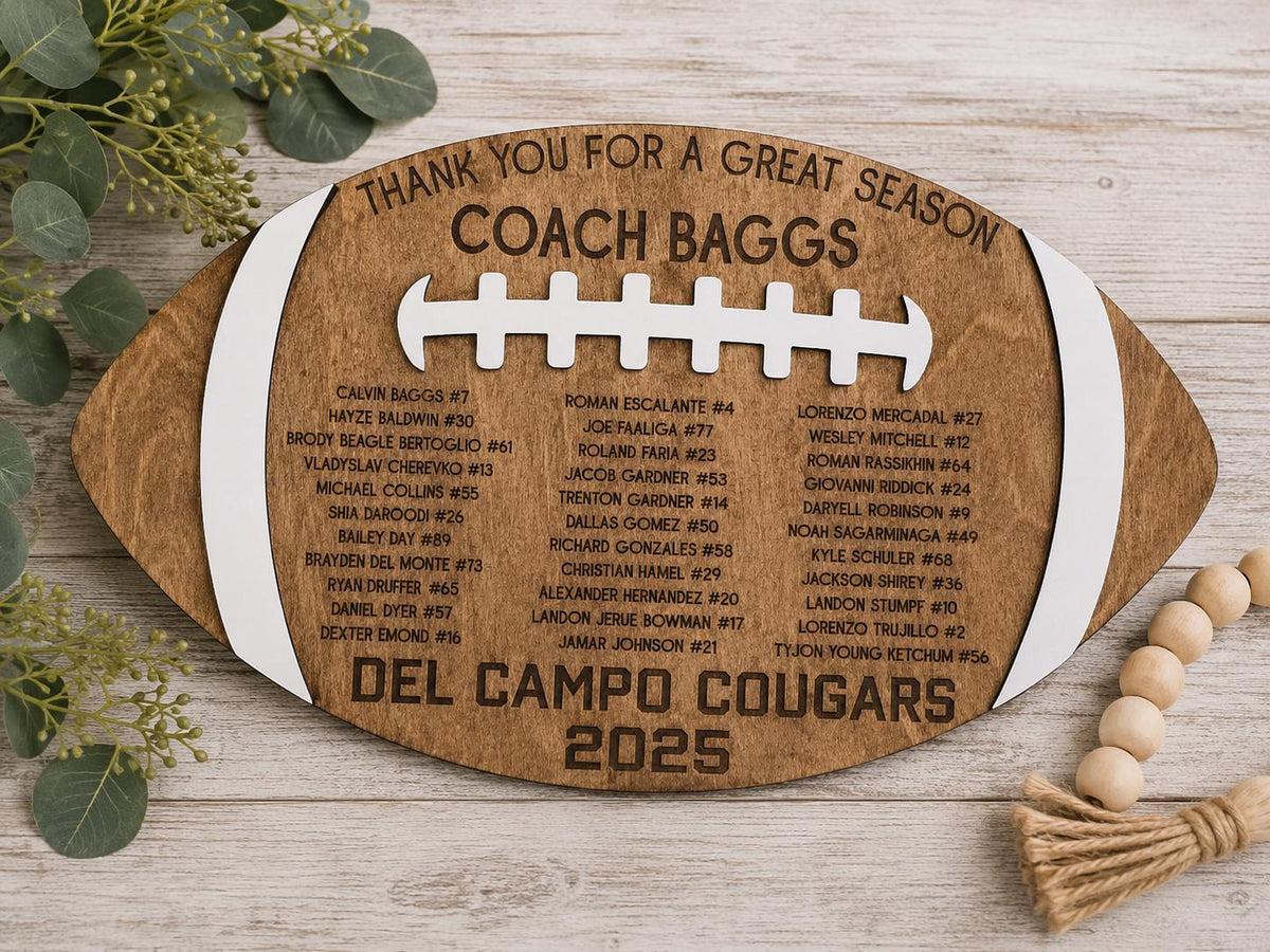 Personalized Football Coach Gift | Football Coach Appreciation Gift | Team Gift | End of Season Coach Gift | Football Team Si
